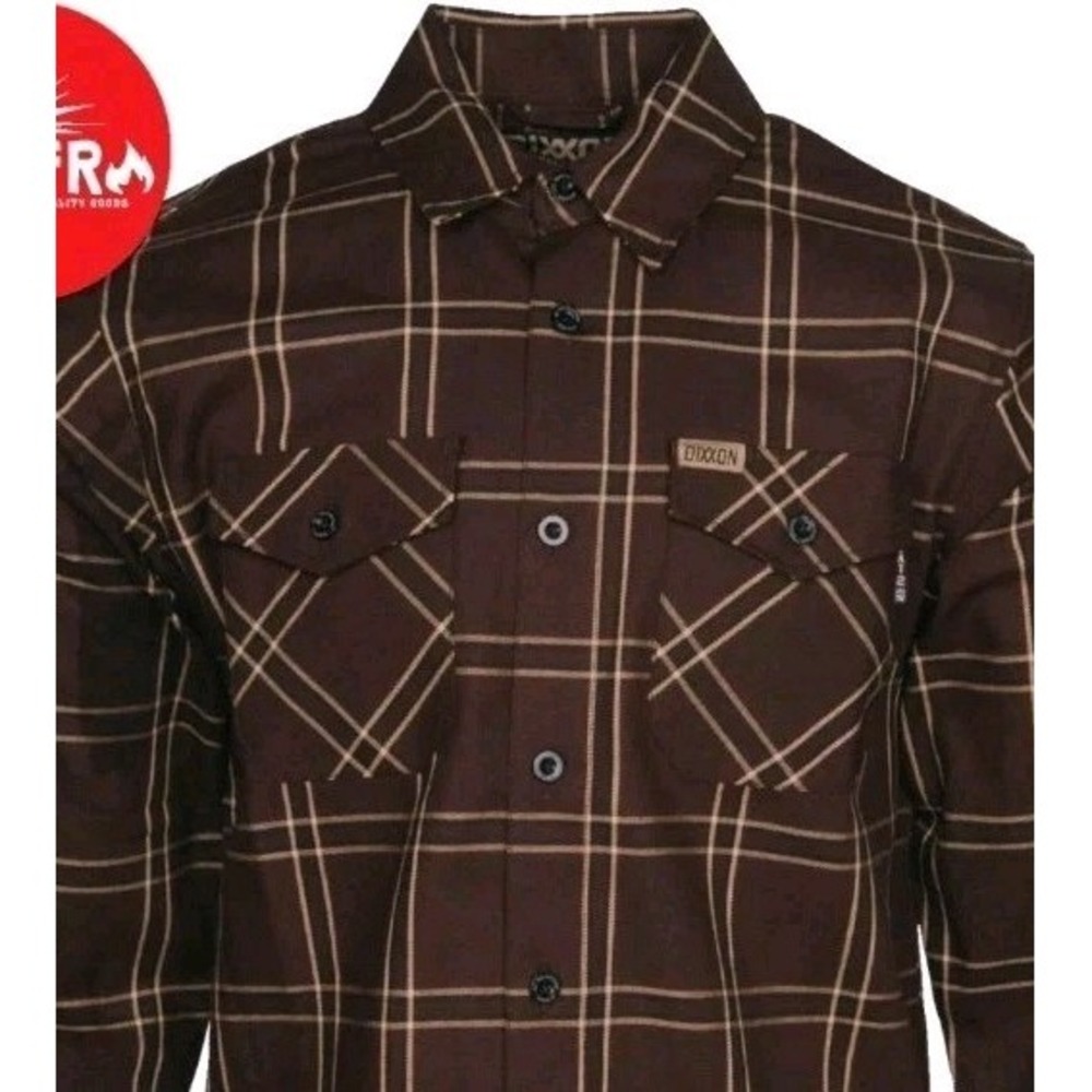DIXXON Brown Plaid Casual Button Down Shirt